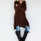 Long Strickpullover - schoko