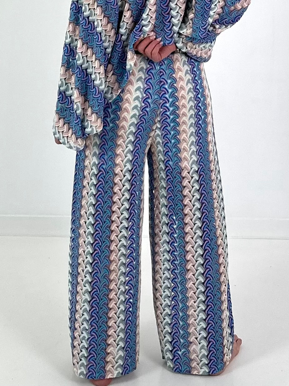 Häkelhose mit Muster - blau-türkis-mehrfarbig