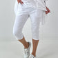 Capri Hose mit Bindeband - weiss