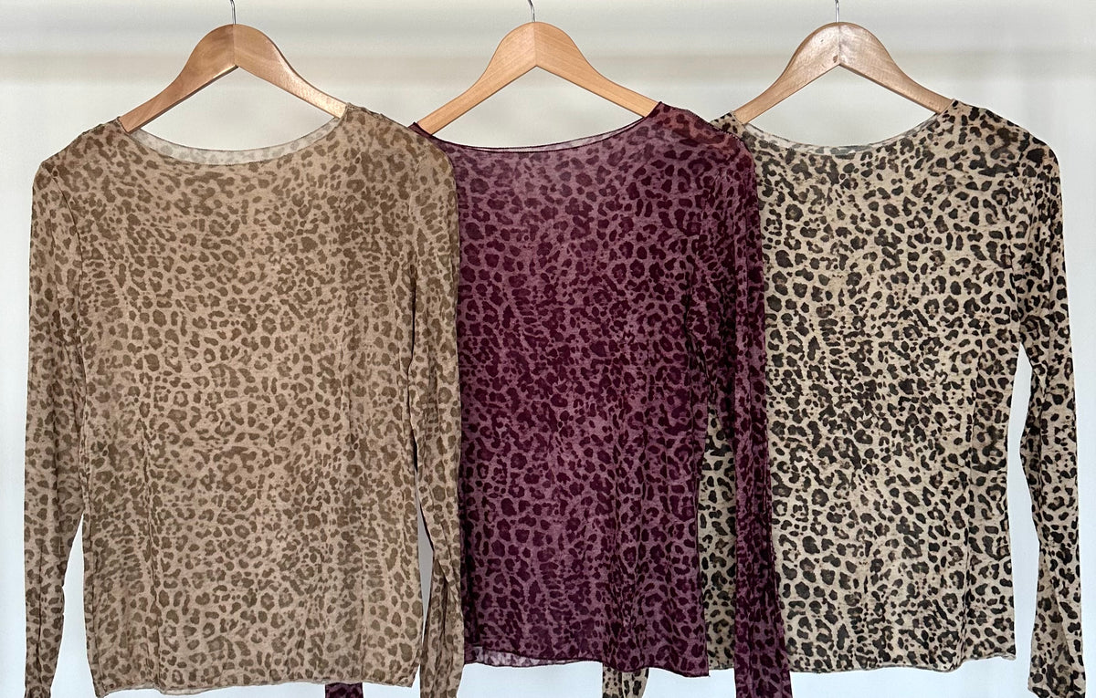 Kasjmier shirt met luipaardprint - 3 kleuren
