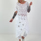 Häkel T-Shirt mit Muster - weiss