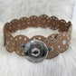 Decorative belt with stud and eyelet details - taupe
