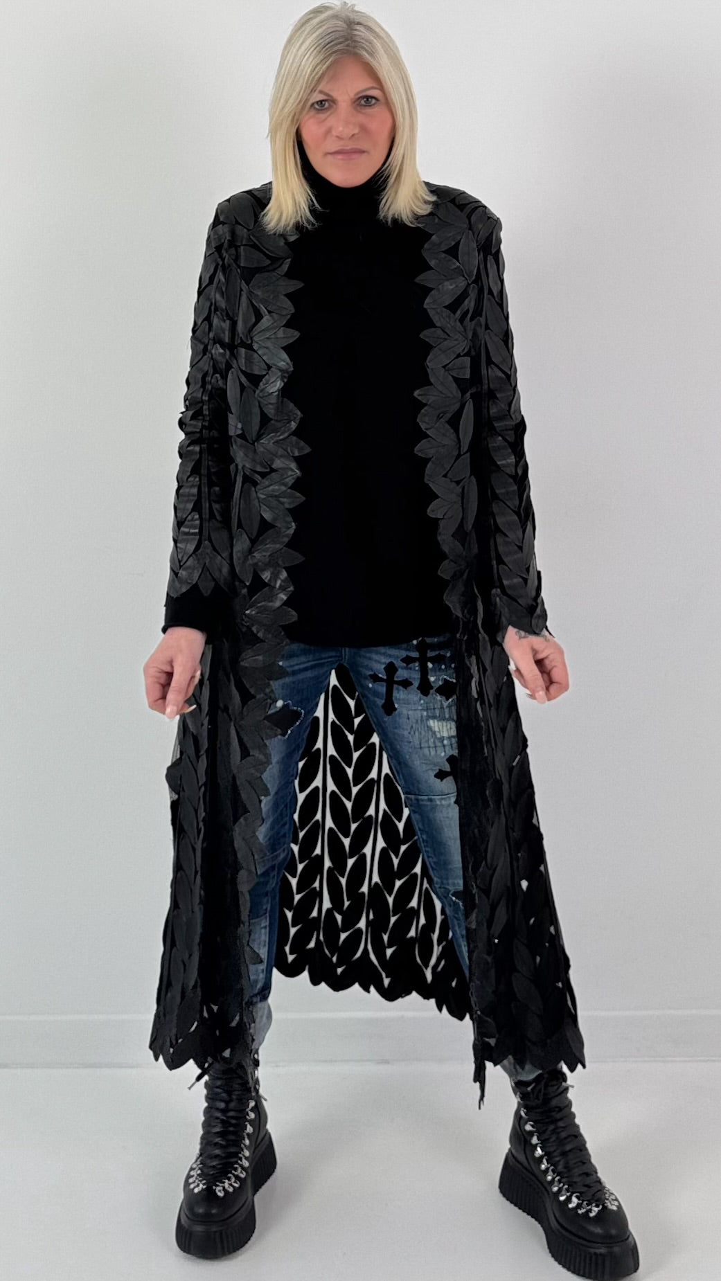 Leren jas model "Stil-Authentic" - zwart