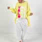 Oversized Shirt Modell "Life Power" - gelb