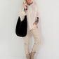 Soft Oversized Chunky Knit Sweater - beige