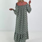 Carmen Sommerkleid mit Tupfen - khaki