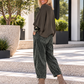Sweater with turned-up sleeves - olive