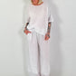 Wide-leg linen trousers - white