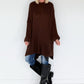 Long Strickpullover - schoko