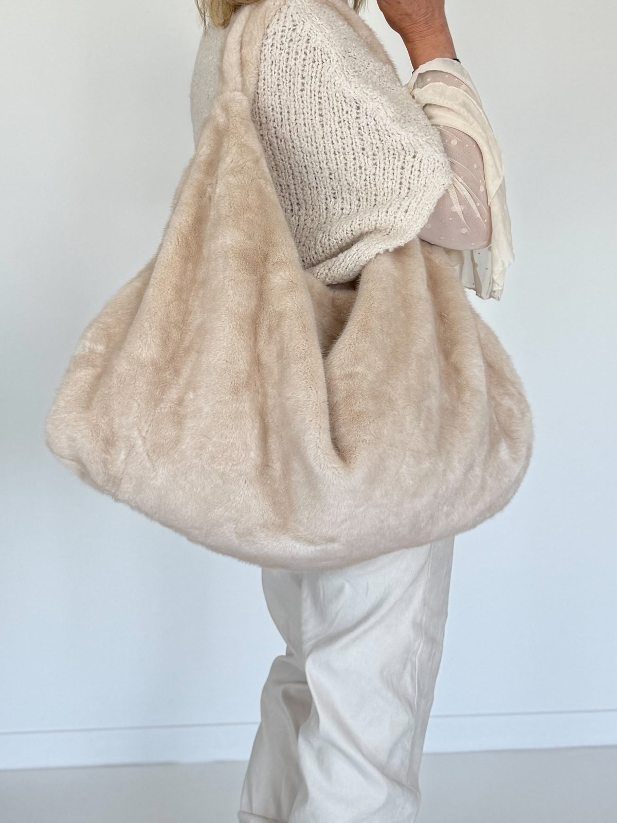 XXL Felltasche - beige