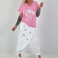 T-Shirt mit Glitzerpalmen - rosa