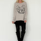 Oversized Shirt mit Paillettenprint - stone-washed-beige