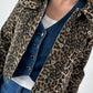 Leopard print denim jacket - multicolored