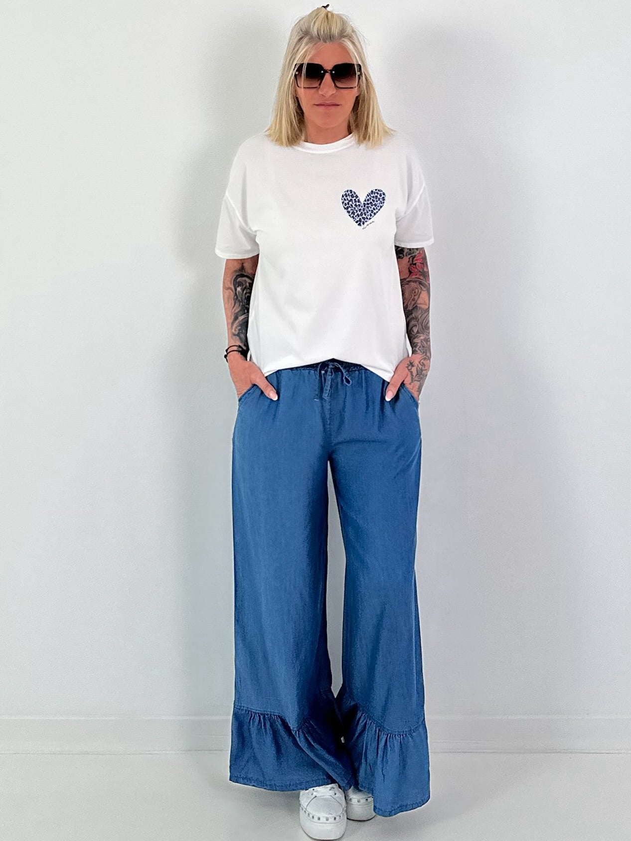 T-Shirt Amour Leo - white-light blue