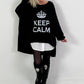 Oversized shirt model "KEEP CALM" - black
