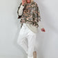 Sweatshirt Baggy mit aufgesetzten Taschen - weiss