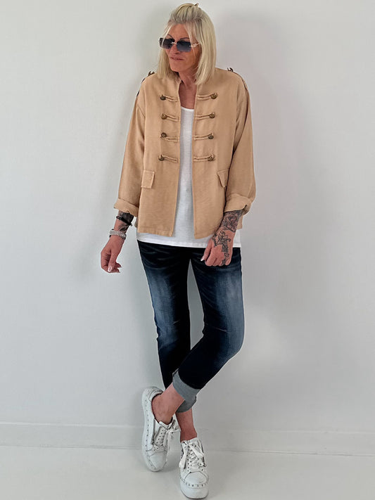 Leichte Jacke im Military Look - camel
