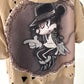 Stylische Sweatshirt Jacke mit großem Rückenpatch Comic - camel