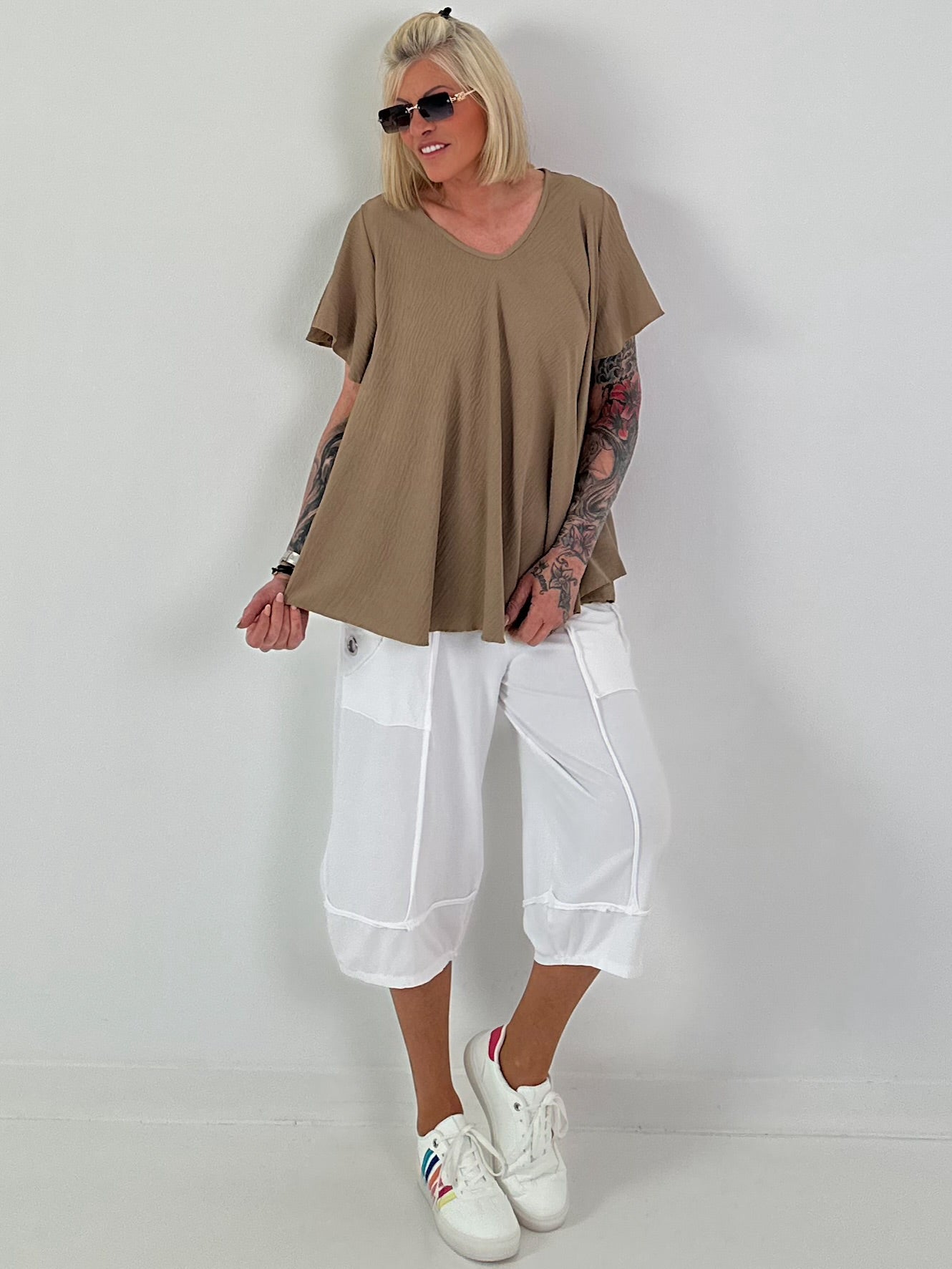 Light Textured T-Shirt - Taupe