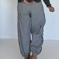 Hose mit City-Statement-Print - grau
