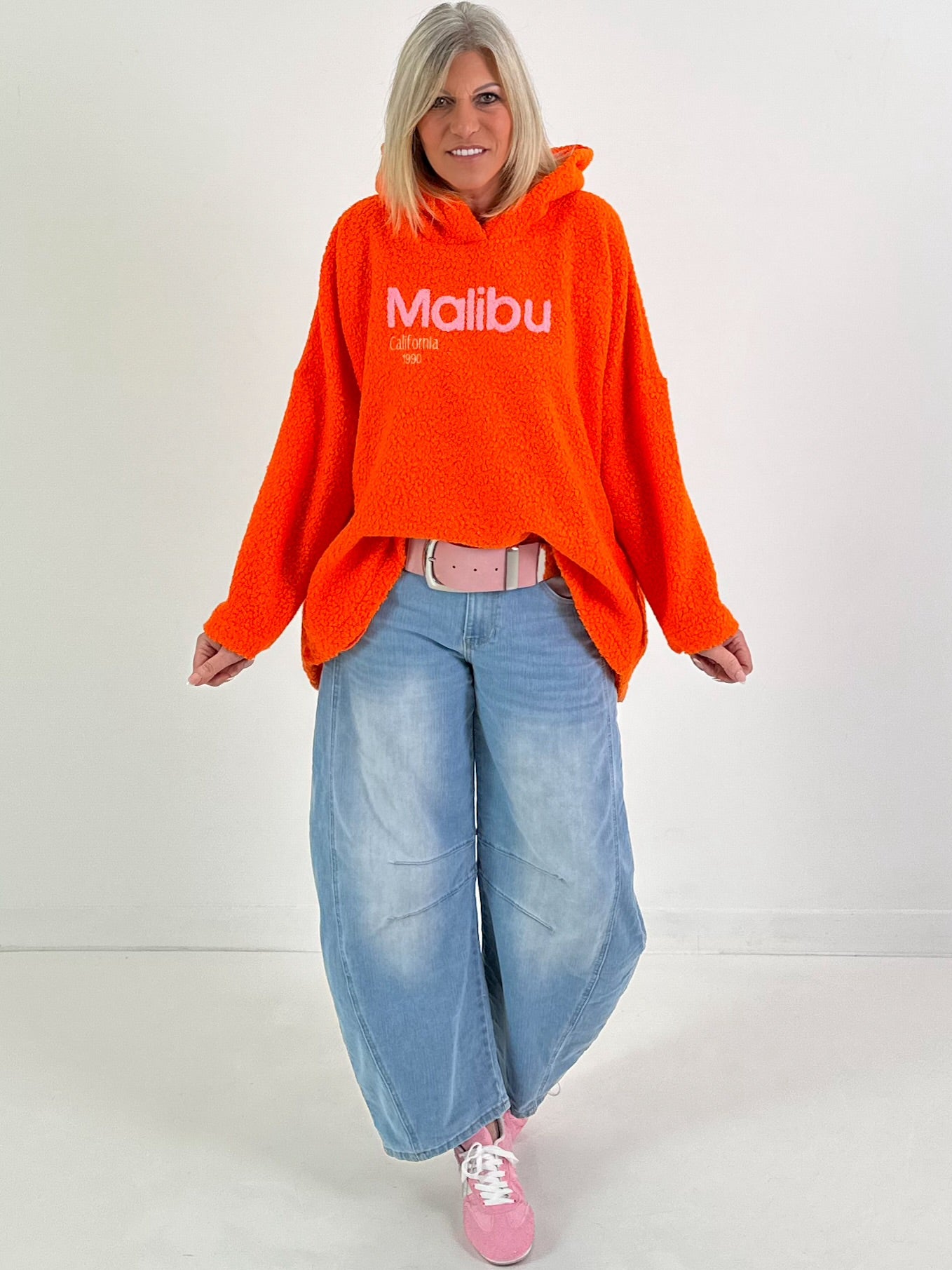 Ballonjeans in heller Waschung - denim