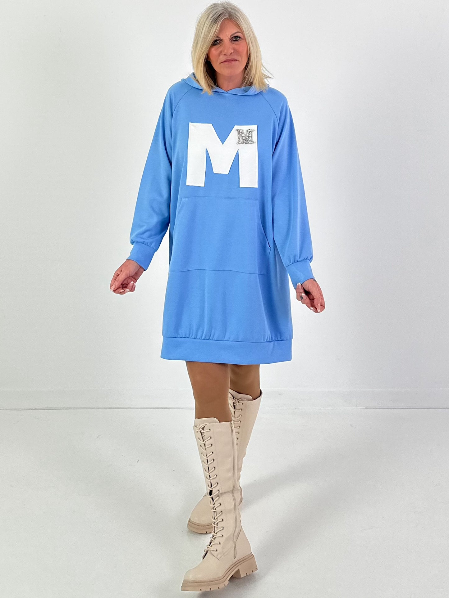 Long Hoodie/Kleid Modell "Edition M" - hellblau