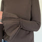 Shirt mit Trompetenärmelchen - mokka