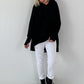 Lässiger Long Hoodie mit Daumenloch - schwarz ( lieferbar ab ca. 16.07.26)