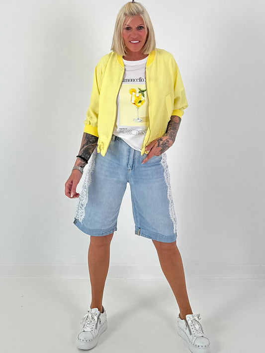 Leichter Blouson mit Bindedetail - gelb