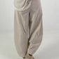 Ballon Hose mit langer Bundfalte - beige