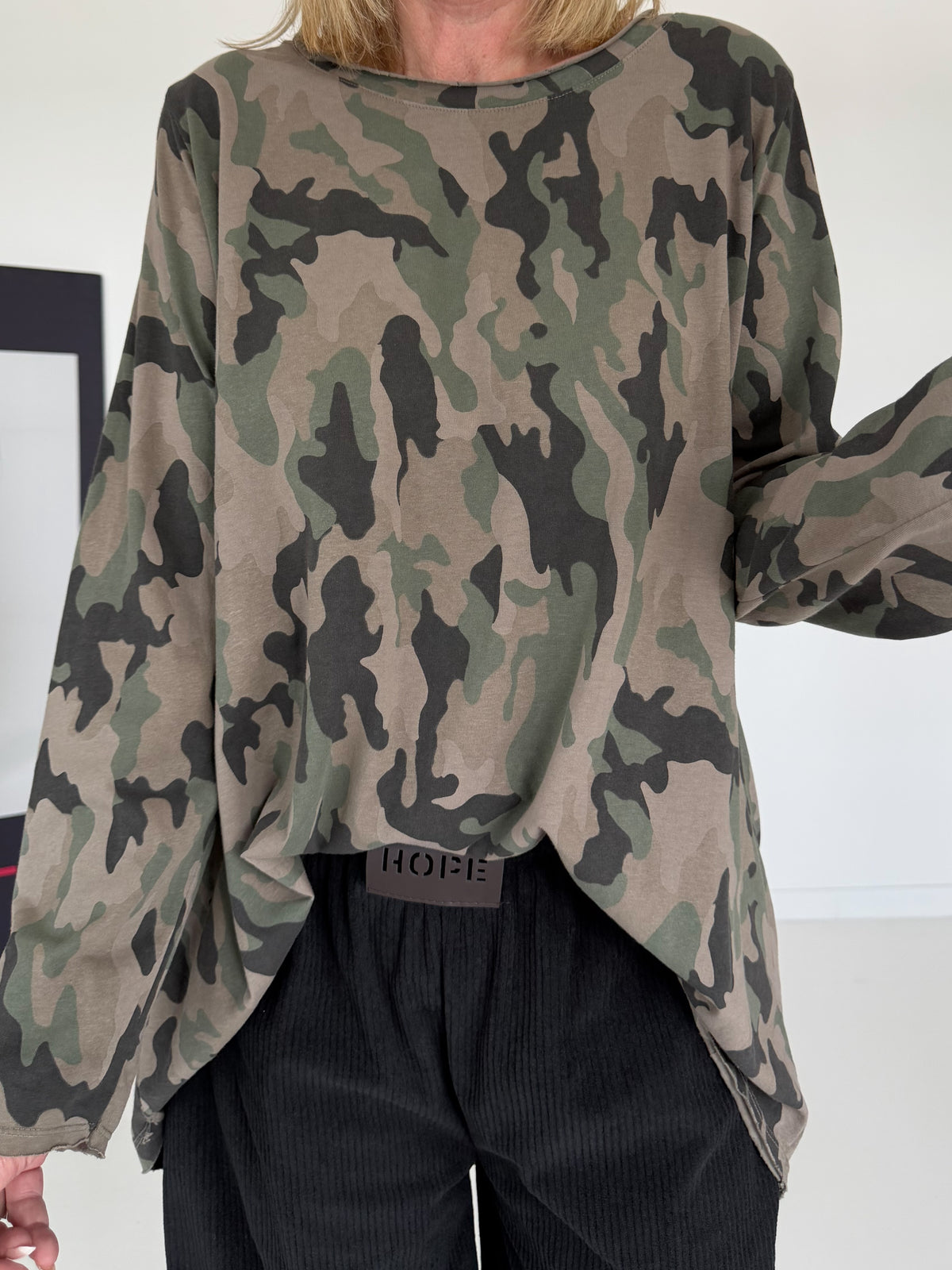 Shirt in all-over camouflage look - taupe-multicolored