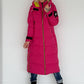 Daunenmantel mit Kapuze - pink