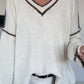 Kuscheliger Pullover mit V-Ausschnitt - ecru-chocolate
