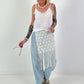 Top with lace and crochet details - white