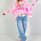 Oversized Hoodie Love - neonpink