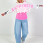 Cropped Sweater Happiness - white
