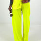 Sweatpants with large side pockets - neon yellow