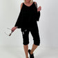 Satin-look tunic - black