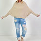 Trui met beenwarmers, model "Fluid Form" - beige