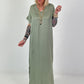 Long silk dress - khaki
