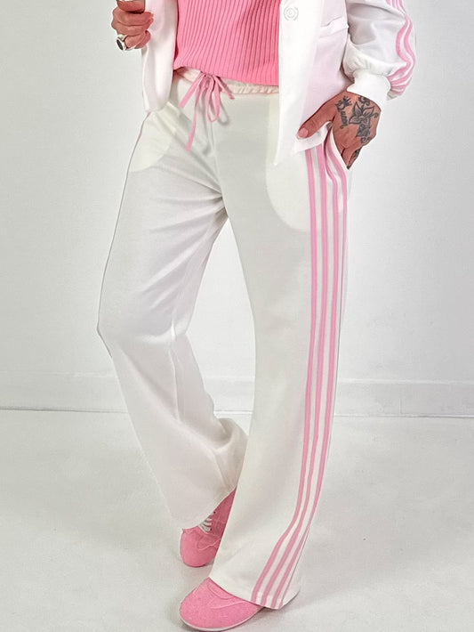 Hose mit Streifendetails - weiss