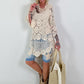 Crocheted Tunic with Pattern - beige