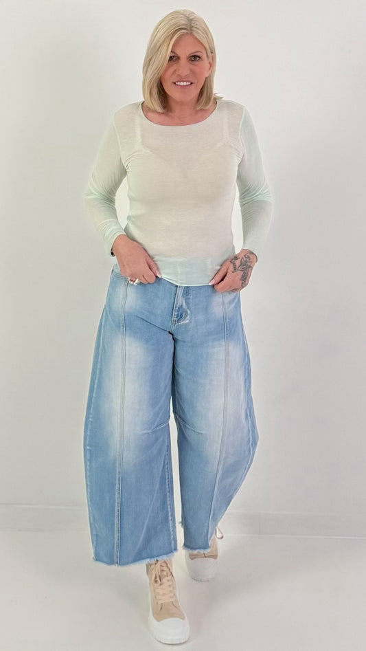 Lichtgewicht kasjmier overhemd - mintgroen