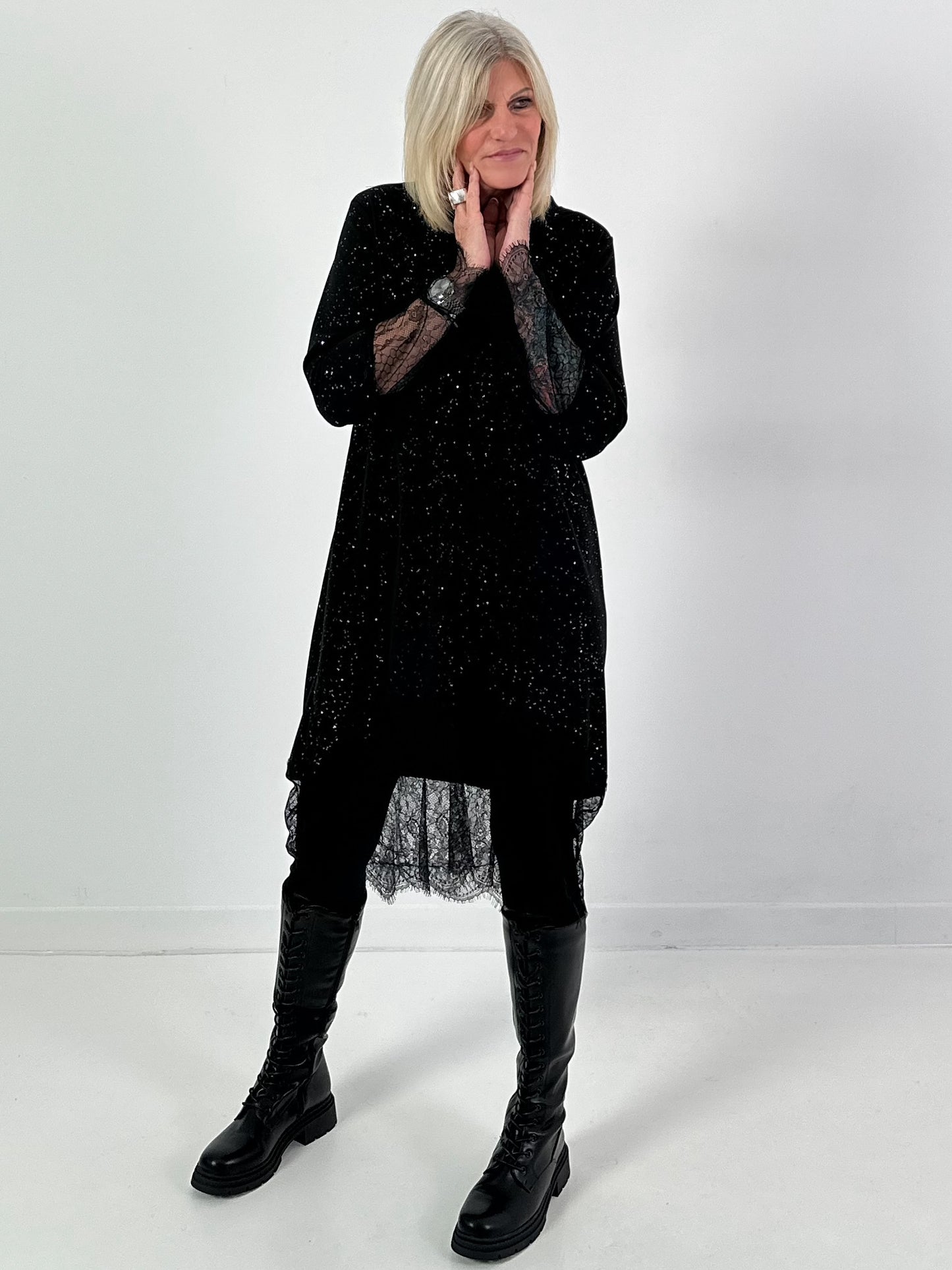 Lace dress, model "Univers You" - black