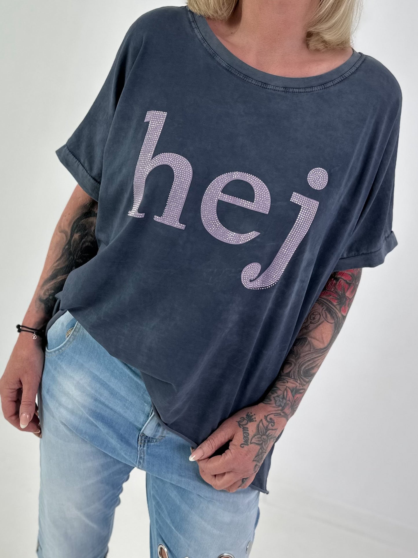 T-Shirt Hej - blau