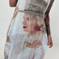 Long dress with print motif and side pockets - grey-multicoloured