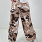 Balloon Linen Trousers with Fringe Details - taupe