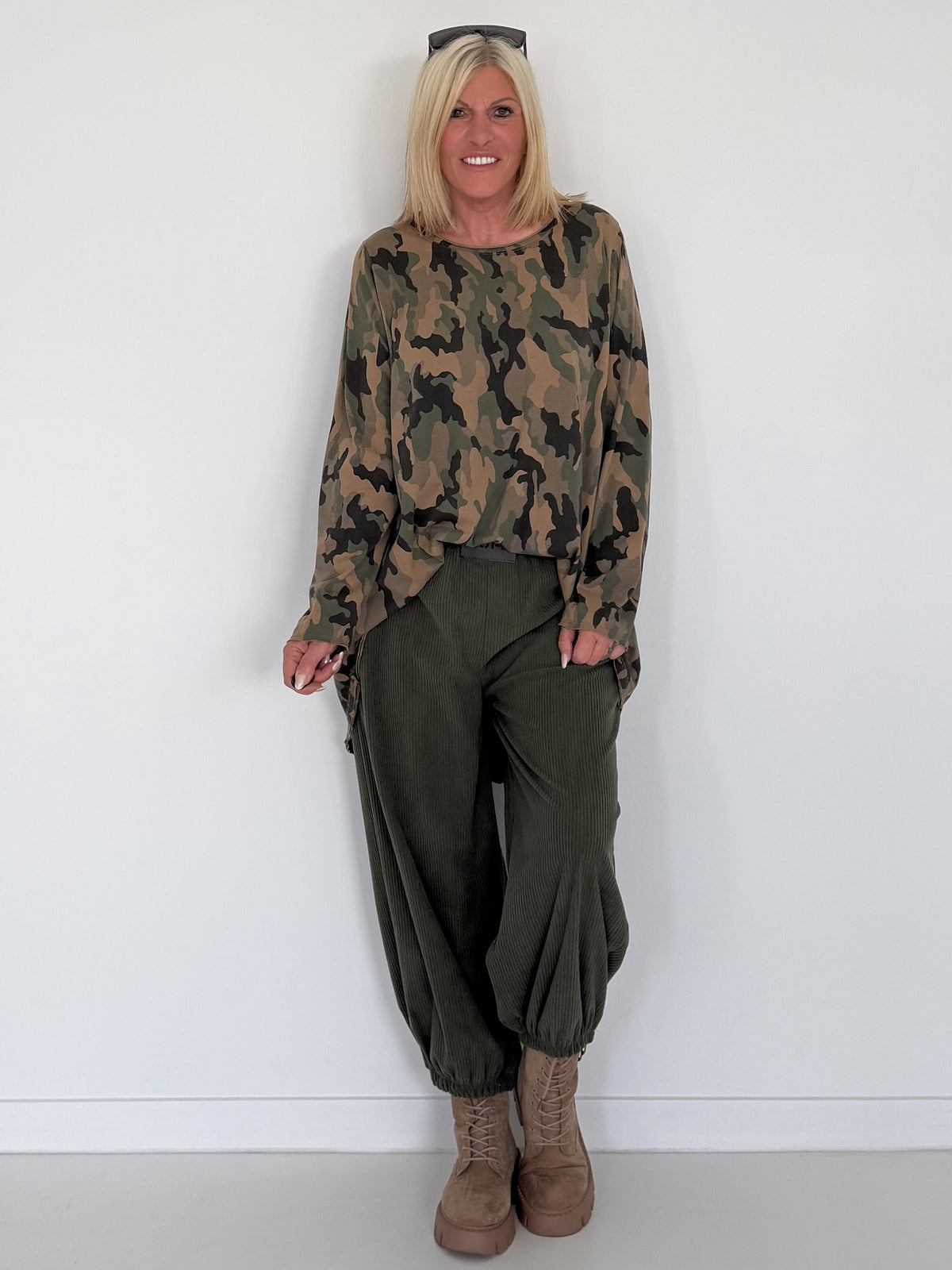 Shirt im Allover-Camouflage-Look - camel-mehrfarbig