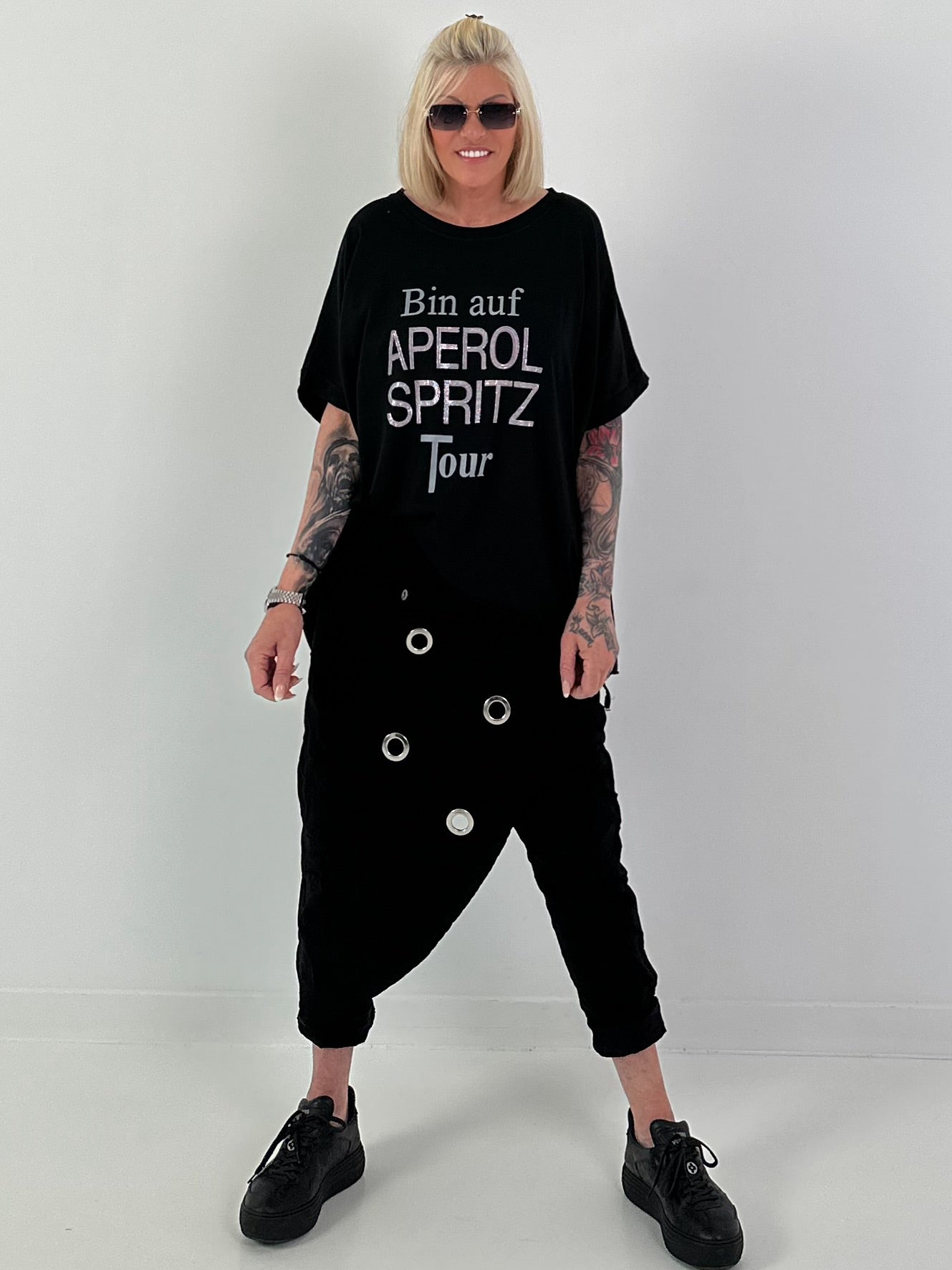 Stylische Hose im Knit-Look - schwarz ( lieferbar ab ca. 30.05.26)