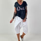 Short baggy shorts with overlap - white